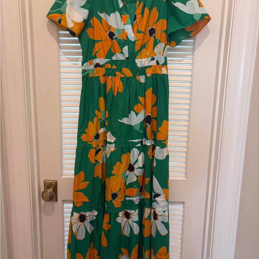 Anthropologie Somerset Maeve Green Floral Dress